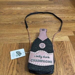 I only drink champagne crossbody  bag NWT